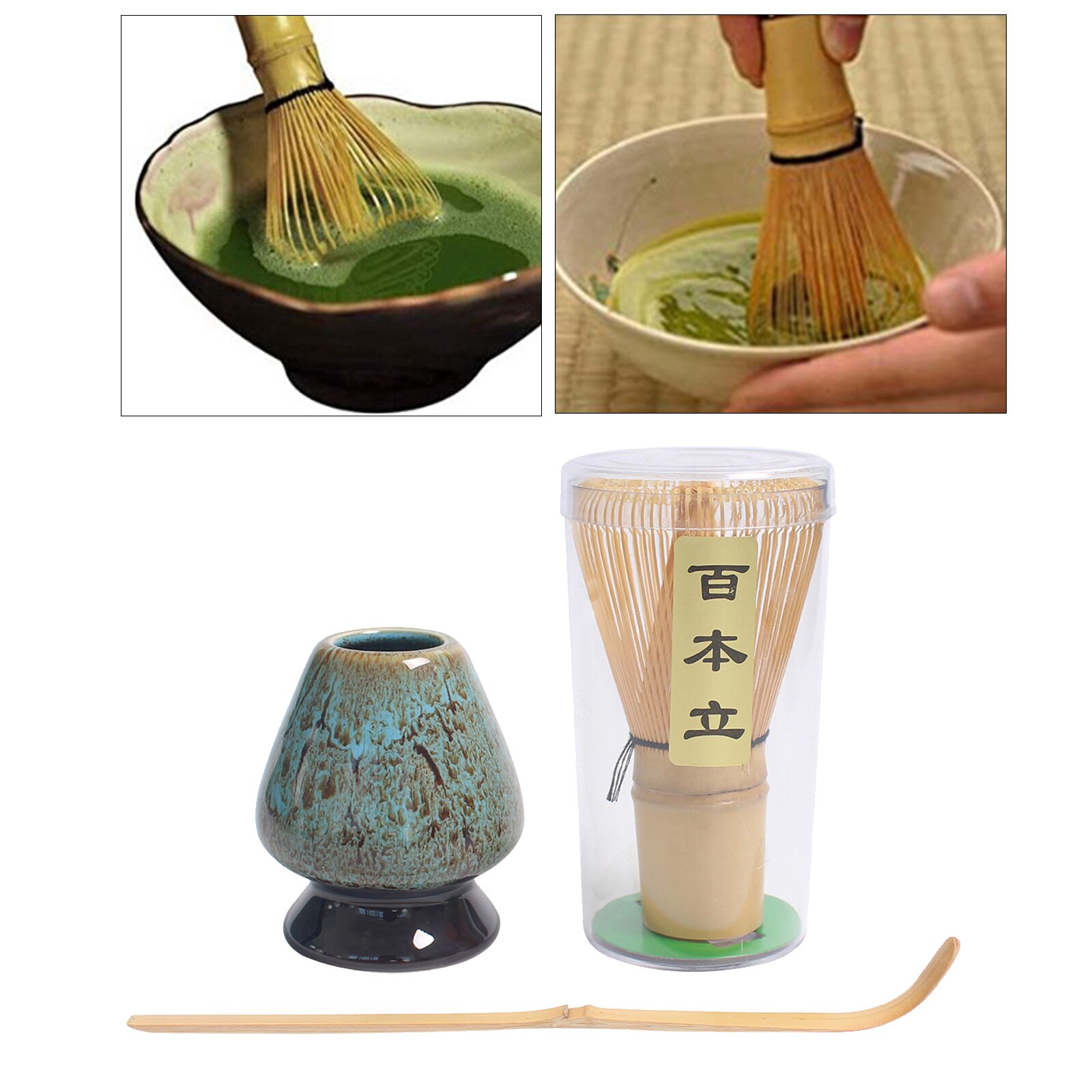 Matcha te visp set bambu te skopa matcha ceremoni starter lätt att använda: Blå