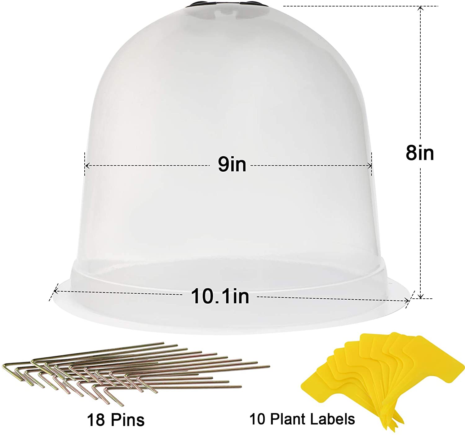 Plant Bell Cover Dome Anti-Freeze Plant Covers Transparent Seedling Insulation Cover Whit Plant Marker Nursery Maintenance Tools