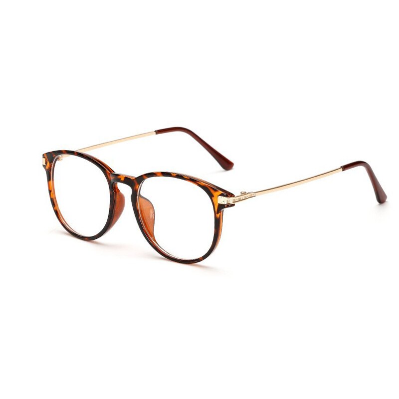 Elbru Klassieke Mode Plain Bril Retro Kleurrijke Brillen Comfortabele Grote Metalen Bril Frame Clear Lens Bril Unisex: Tortie
