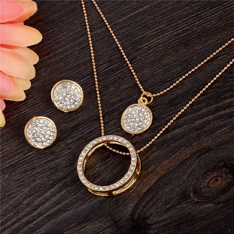 Hesiod-Conjunto de collar y pendientes de perlas de imitación de copo de nieve blanco, collar de cristal austriaco, conjuntos de joyería para mujer: F394