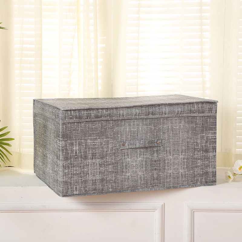 5 tailles boîtes de rangement avec couvercles Polyester tissu clair paniers de rangement conteneurs bacs avec organisateur de couverture