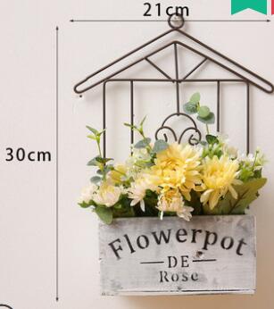 Vintage tre blomstervaser stilk blomsterpotter plantekasser vegghengende vase hjemmeinnredning smijernshåndverk: F