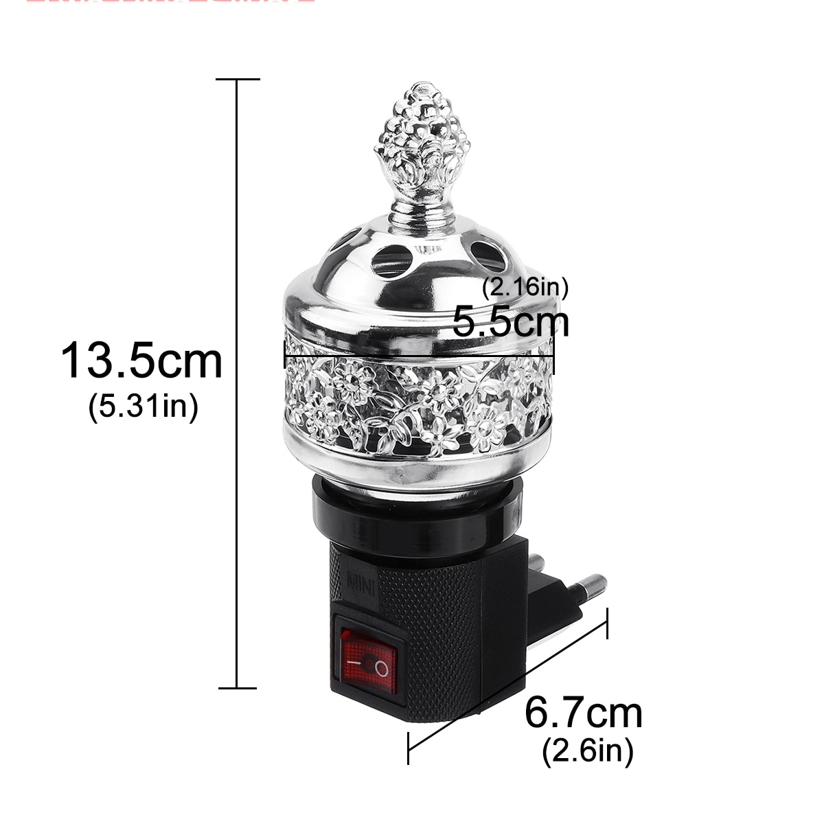 Wiht UK/EU Plug Portable Mini Electric Bakhoor Burner Incense Metal Burners Square Pearl incense electric incense burner