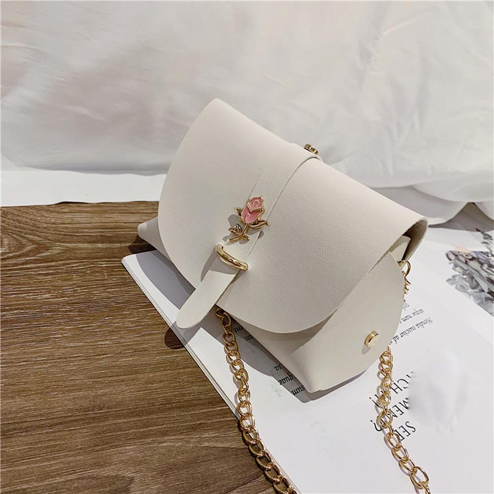 Proste kobiety torba skórzana torebka na ramię torba kwiat jednolity kolor mała torba na ramię zasuwka klapka pokrywa torby luksusowe torebki #20