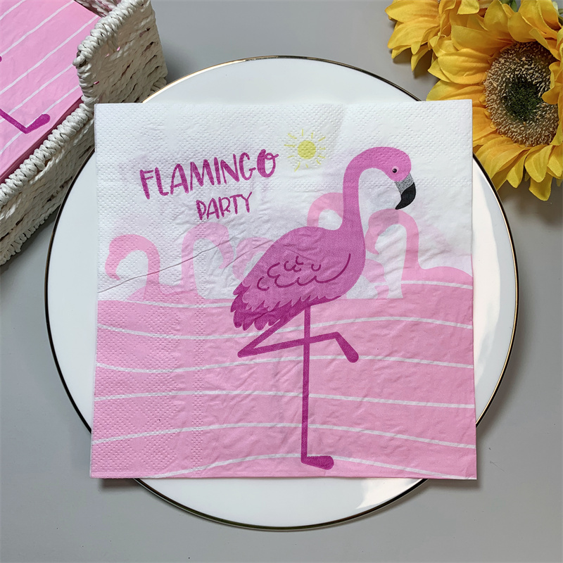 20 Stks/pak Flamingo Tafel Decoupage Papier Servetten Zomer Servet Papieren Tissue Voor Wedding Party Supplies: H