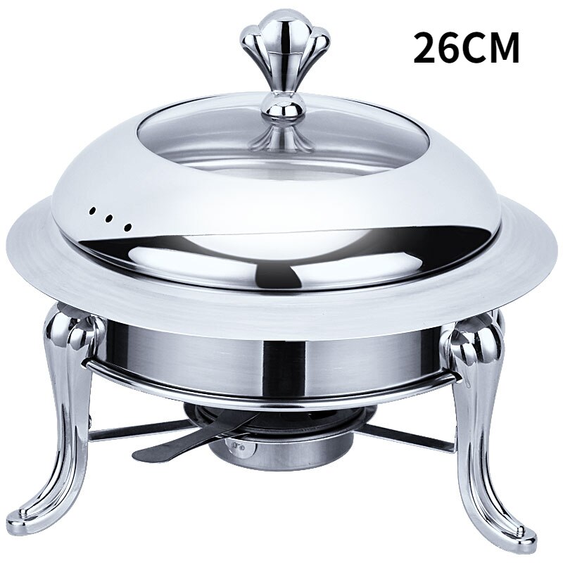 stainless steel alcohol stove household /commercial Removable small chafing dish solid fuel boilersmall dry pot MJ710: B 26CM