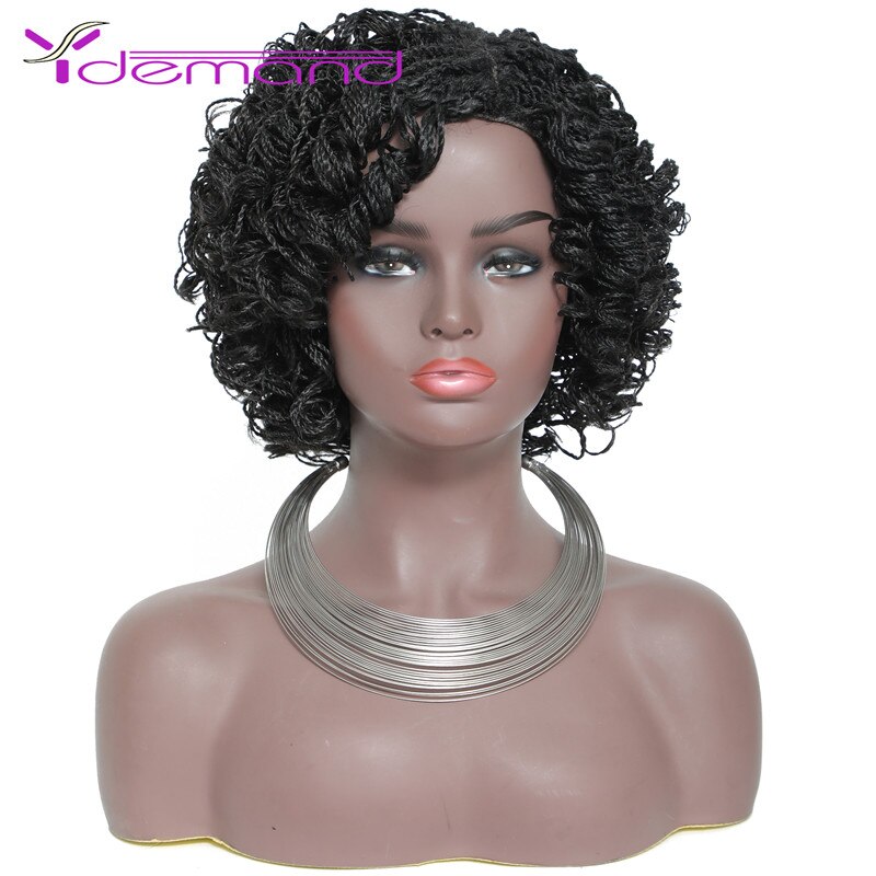 Peluca de pelo trenzado sintético para mujer negra, dos hebras de pelo rizado, estilo BOB, Passion Twist: Color natural