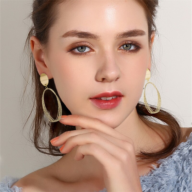 ladies retro classic hoop earrings handmade irregular geometric big pearl earrings wedding party jewelry accessories