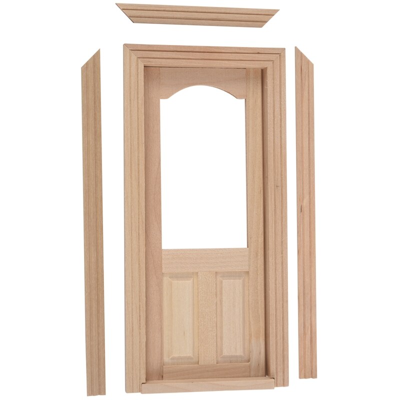 Poppenhuis Miniatuur Houten Deur Meubels Model Diy Ongeverfd Hout Kleur