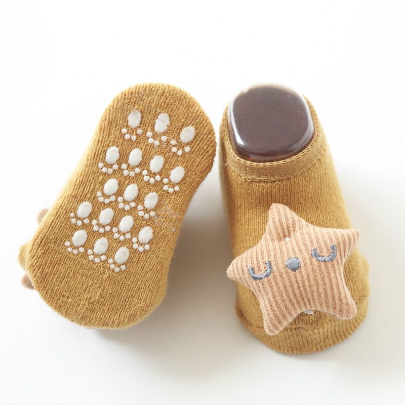Leuke Mooie Kinderen Sokken Schattige Pop Baby antislip Sokken Badstof Warme Dikke Kinderen Boot Sokken Baby Floor sokken FM Legergroen