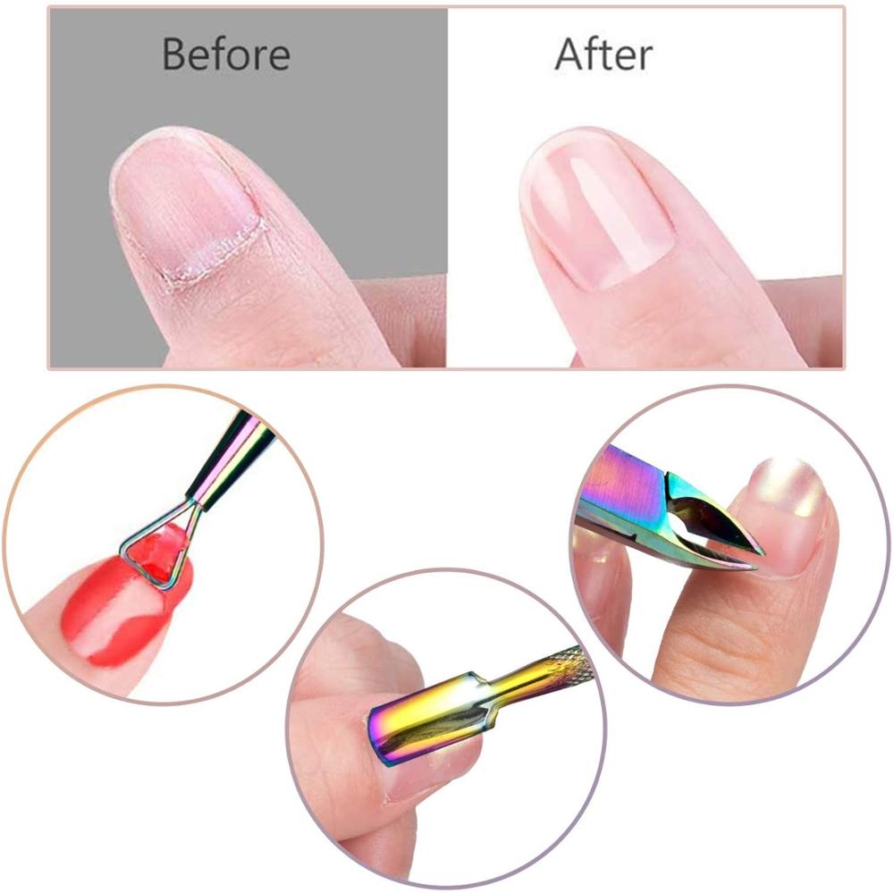 3PCS Stainless Steel Nails Cuticle Nipper Pusher Remover Polish Scrapper Set for Home Manicure Nail Care Tools