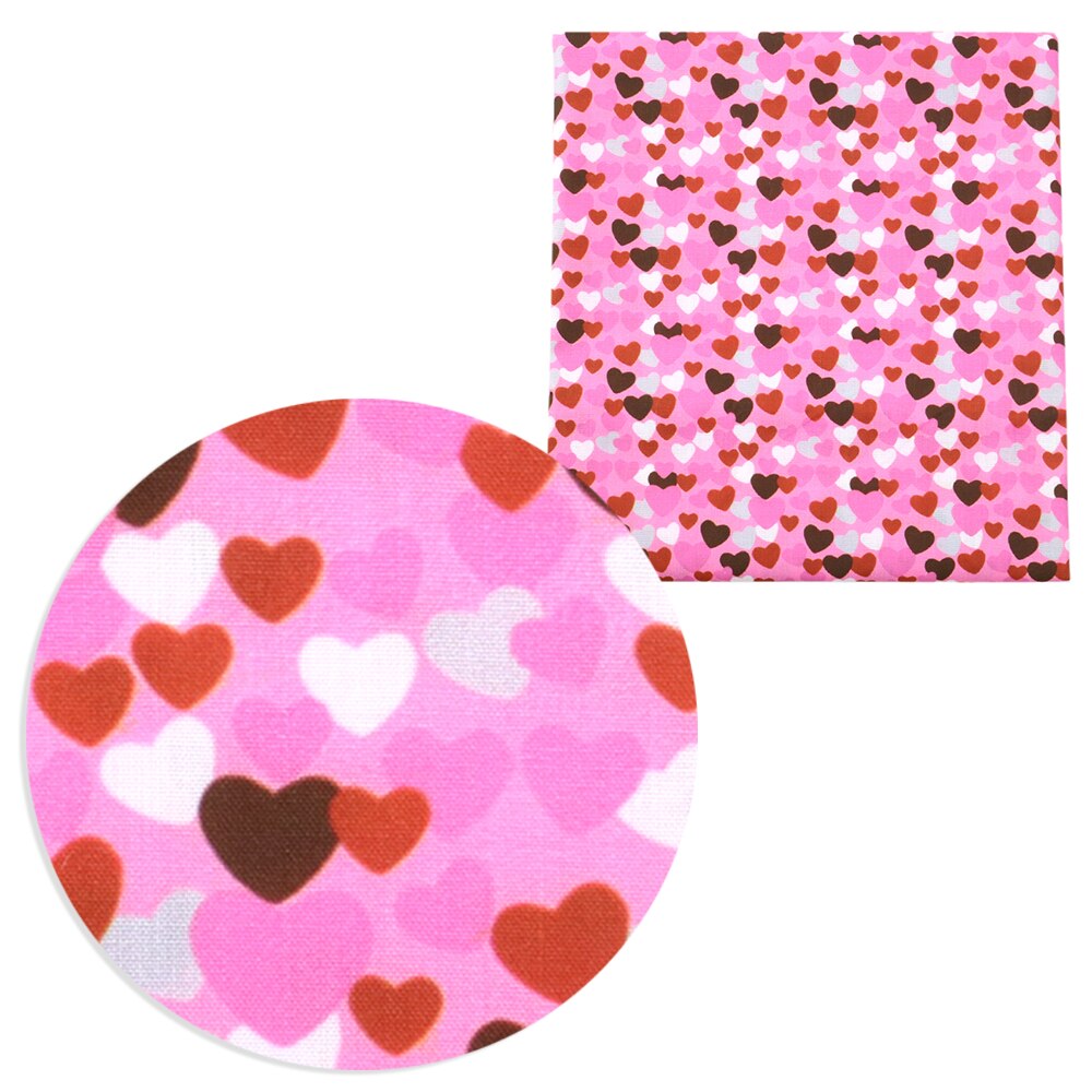 50*145cm Love Heart Cartoon Printed Polyester Cotton Fabric DIY Handmade Material For Making Home Textile,1Yc9863: 1099659001