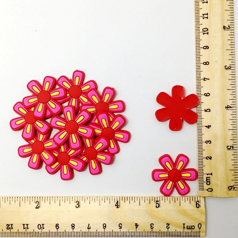 10PCS Mini Bloemen Plaksteen Zachte PVC DIY Craft Voor Haar Accessoire/Broche/Sleutelhanger/Bladwijzer/Bril frame: 6