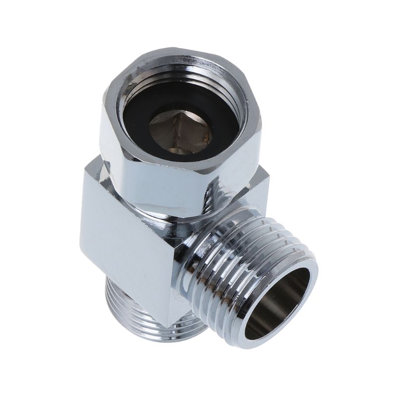 1/2 "laiton Chrome 3 voies déviateur tuyau raccord té T forme adaptateur bain connecteur