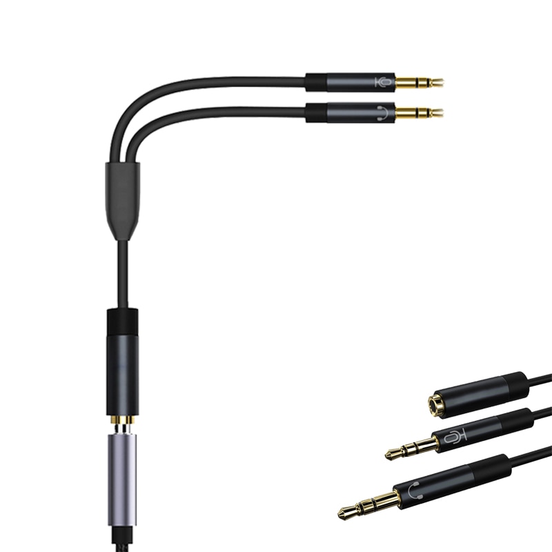 Kopfhörer Splitter Kopfhörer Adapter Audio- 3,5mm Buchse auf 2 Männlich Jack 3,5 Mic Y Splitter Headset zu PC Adapter aux Kabel Neue