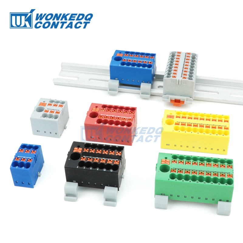 Distribution block ptfix 2,5 mm2 2/4/6/7/12/13/18/19 connection push-in electric power terminal block connector mount on din rail