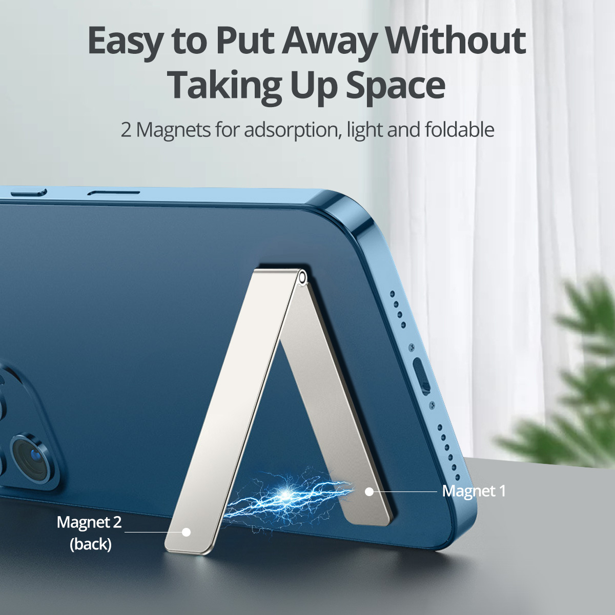 Universal Mini Folding Desk Tablet Stand Metal Phone Holder Kickstand for iPhone Samsung Huawei Adjustable Horizontal Mount