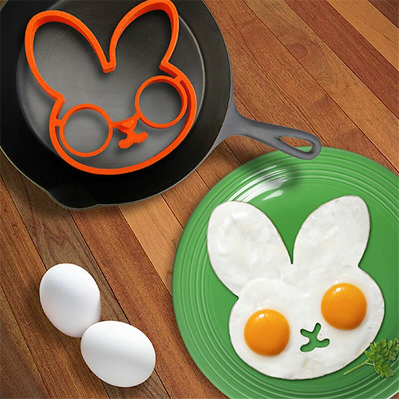 Funny Silicone Egg Rings Nonstick Omelette Egg Mold For DIY Breakfast Egg Fried Pancake Molds Rabbit Skull Kitchen Tools