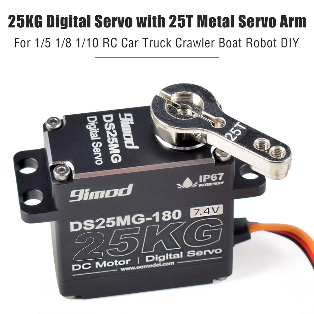 9imod DS25MG 25kg Waterpoof Servo 180°/270° Full Aluminum Case Metal Gear High Torque for 1/8 1/10 1/12 RC Car/Robot/Boat DIY