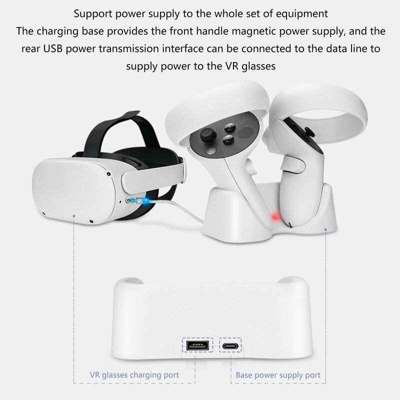 Magnetische ladestation, kompatibel mit oculus quest 2 vr zubehör, einfache ladebasis für zuhause mit usb-c-eingang