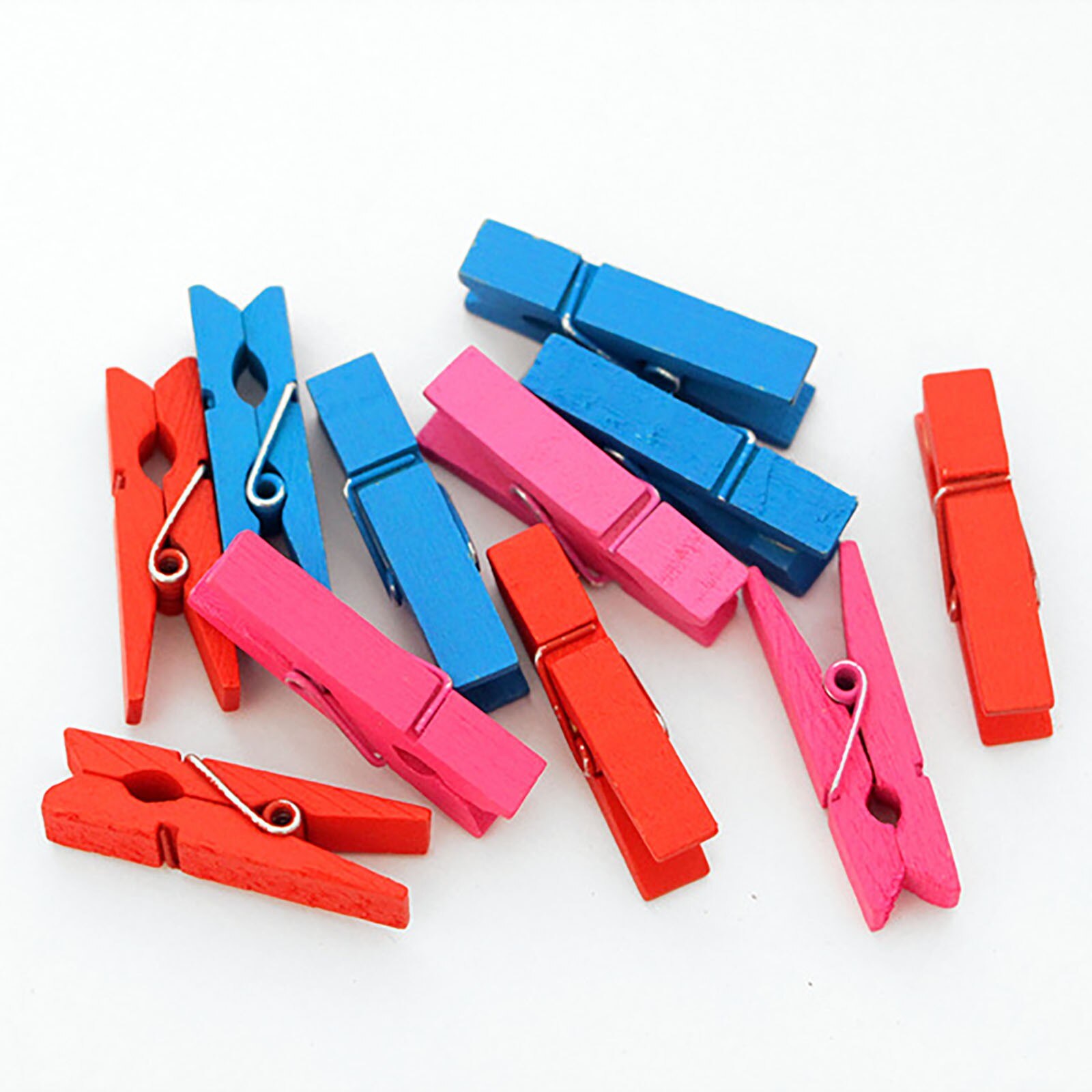 T #100 pièces Mini Clip en bois 1.4 pouces, petite taille, pinces à vêtements, pinces à linge, pinces à Photo multicolores, artisanat, accessoires de Scrapbooking: Multicolor 