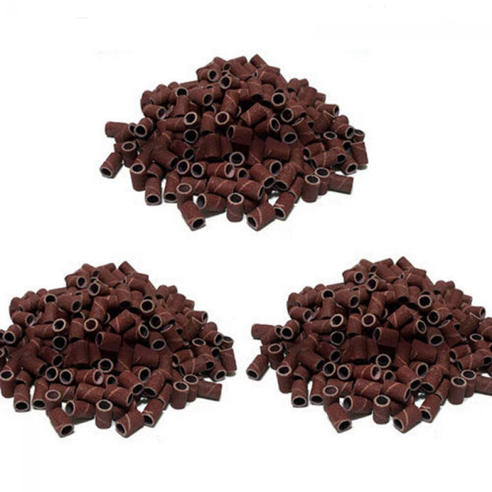 100Pcs Polisher Machine Bits Drill Grit Sanding Band Grinding Ring Nail Art Tool Drill Bit Accessories Sandpaper Rotary Tools