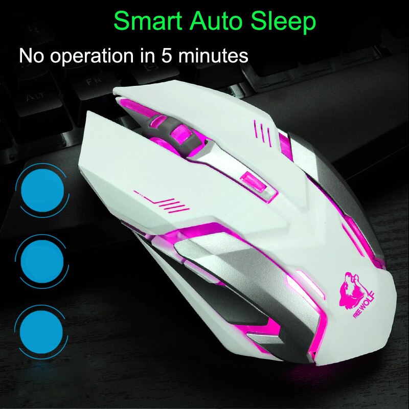 Professionele Ergonomische Gaming Muis Oplaadbare X7 Optische Draadloze Muis Stille Led Backlit Usb 20A