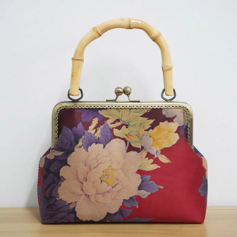 Bolsa de mão artesanal pura de bambu, bolsa feminina com fecho para mão, nova bolsa transversal de ombro, alça de corrente de 2021 cm, 120