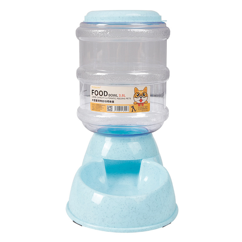 3,8 L Haustier Hund Katze Automatische Zubringer Große Kapazität Trinken Waterer Brunnen Wasser Flasche Fütterung Schalen Spender Für Katzen Hunde: Lebensmittel Blau