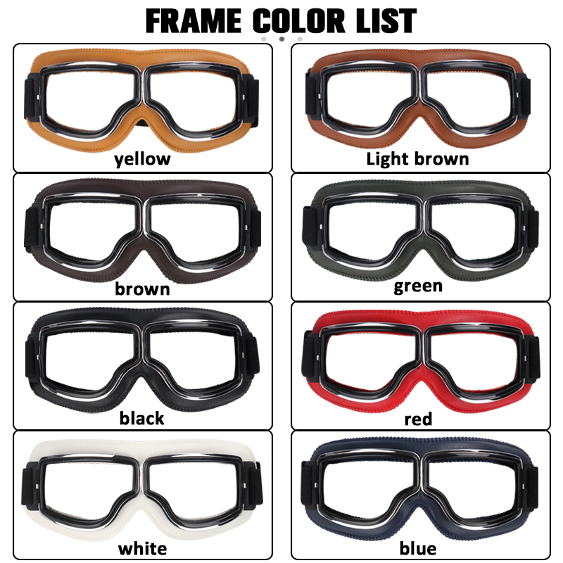 Winddichte motorhelmbril Leer Veiligheid Beschermend Antireflectie Motocross Cross-country Steampunk Glas Verschillende stijlen