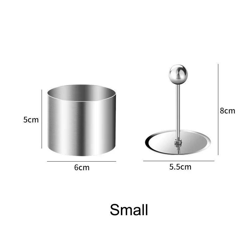 1 szt. Stalowa okrągła forma robić zimnych przystawek ze stali nierdzewnej z prętem, forma robić Sushi, narzędzie robić ciasta musowego, akcesoria kuchenne: BŁĘKITNA