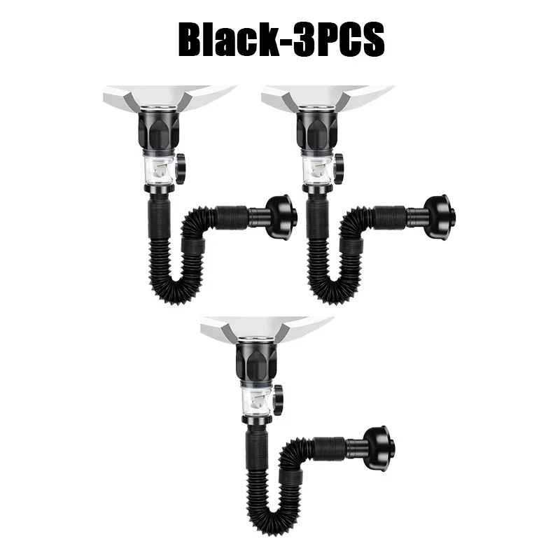 Kitchen Sink Drain Hose Basin Odor Isolation Drain Sink Wash Basin Universal Horizontal and Vertical Drain Pipes Accessories: Burgundy