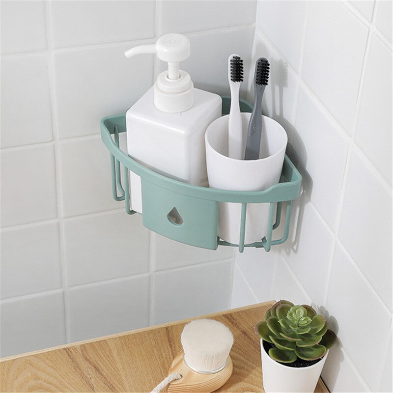 Douche Hoekplank Badkamer Shampoo Opslag Rack Organizer Waterdichte Muur Rack Holder Keuken Opbergrek Gratis Ponsen