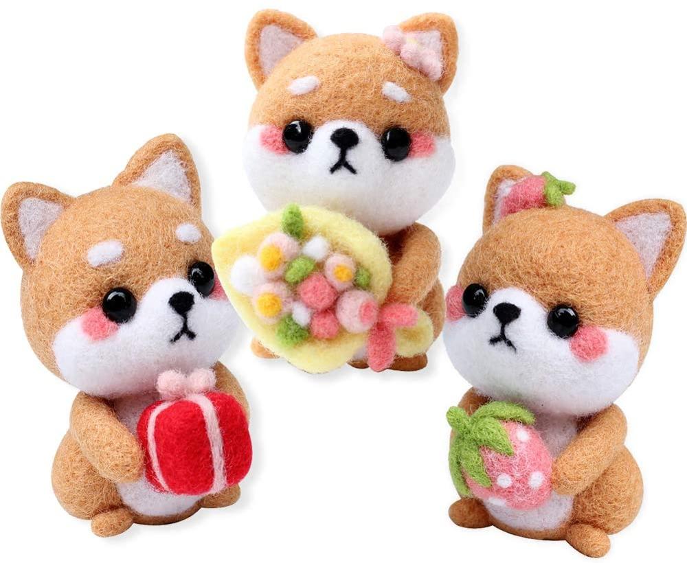 LMDZ Wool Fiber DIY Wool Felt Kit Handle Wool Felt Toys Making Fabric Materials Handcraft Felt Needle For Beginners