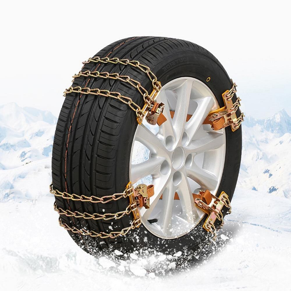 Universal Car Tire Snow Chain Metal Snow Chain Bold Manganese Steel Broken Ice Nail Wear-resistant Mud Snow Sand Car Accessories: Three chain 235-285 