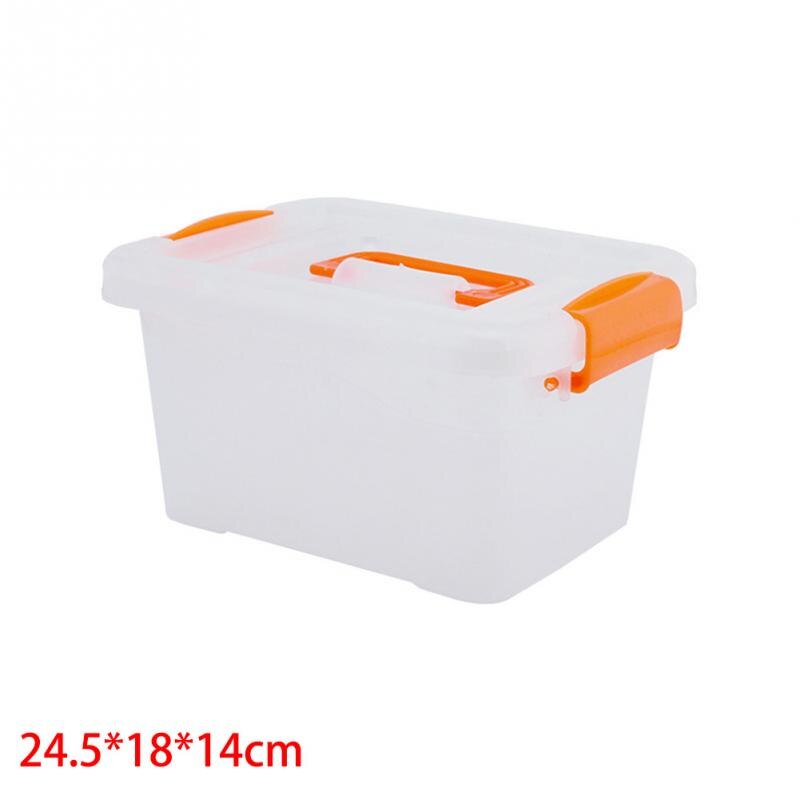 Transparent Storage Box Home Useful Clear Plastic Small/Large/Middle Storage Box Case Desk Organizer #705: S