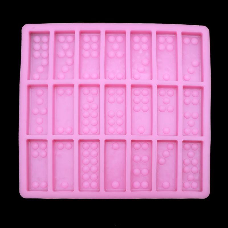 Silikone domino skimmel chokolade kage slik polymer ler domino epoxyharpiks skimmel domino spil casino sjov kunst håndværk: Lyserød