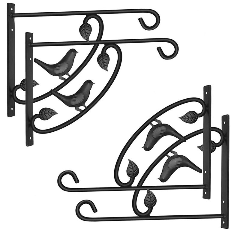 2 Pack muur opknoping mand beugel, metalen tuin beugels muur