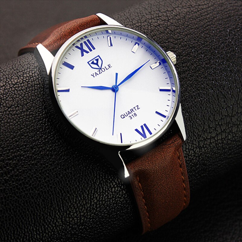 YAZOLE-montre à Quartz pour homme d'affaires, classique chronographe, bracelet en cuir pour homme