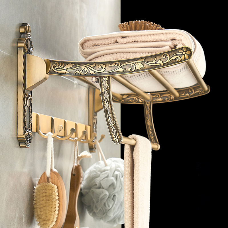 Antieke Badkamer Hardware Set Muur-Gemonteerde Handdoekrek Toiletborstel Rek Föhn Rek Zeepbakje Douche Hoekrek Accessoires