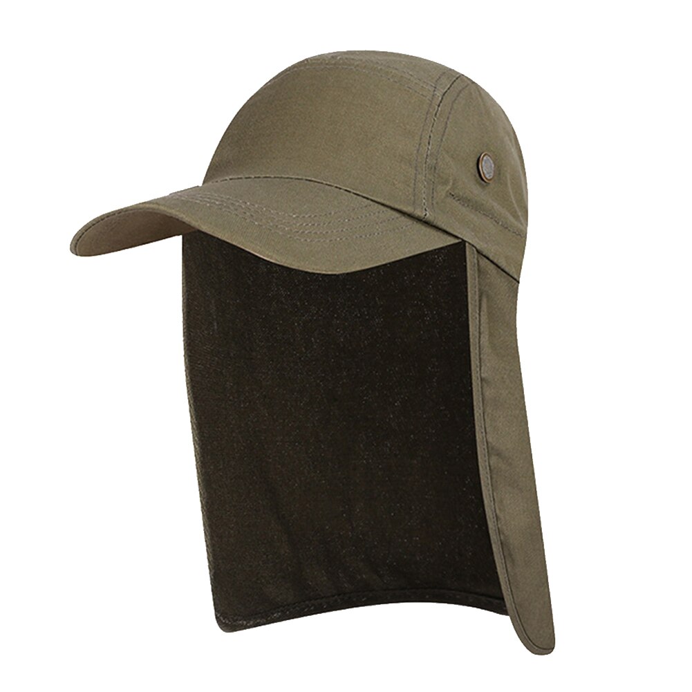 Cappelli da sole cappelli con patta protezione solare UV a 360 gradi cappello da sole estate uomo donna cappellino con visiera parasole collo pieghevole cappello da testa per la pesca: Army Green