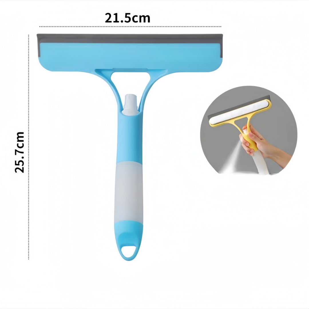 Limpiador de ventanas, raspador de vidrio para coche, limpiaparabrisas para puerta de ducha con dispensador de jabón para limpieza profunda del hogar y limpieza de espejos: Gris oscuro