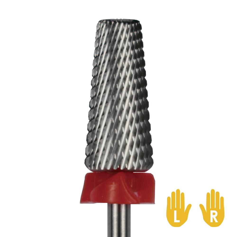 5 En 1 taladro de uñas de forma cónica multifunción, Cross Teeth Edition, broca para máquina de manicura de uñas: Fine -F