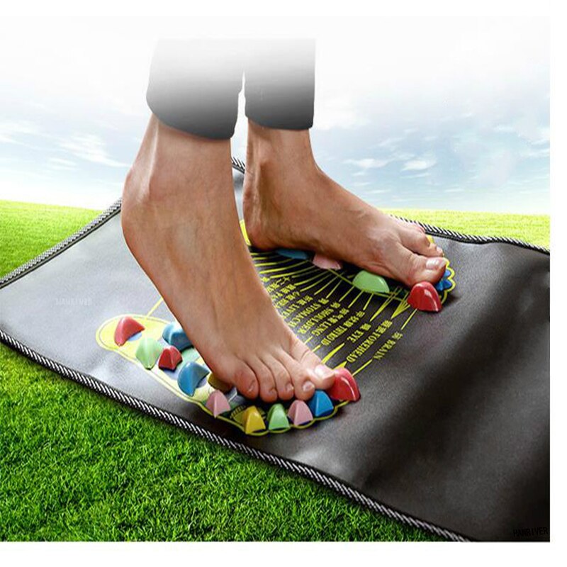 Zoneterapi walk stone road fodmassagemåtte akupressur relax massagepude fod spa ben smertelindring sundhedspleje gang massagemåtte