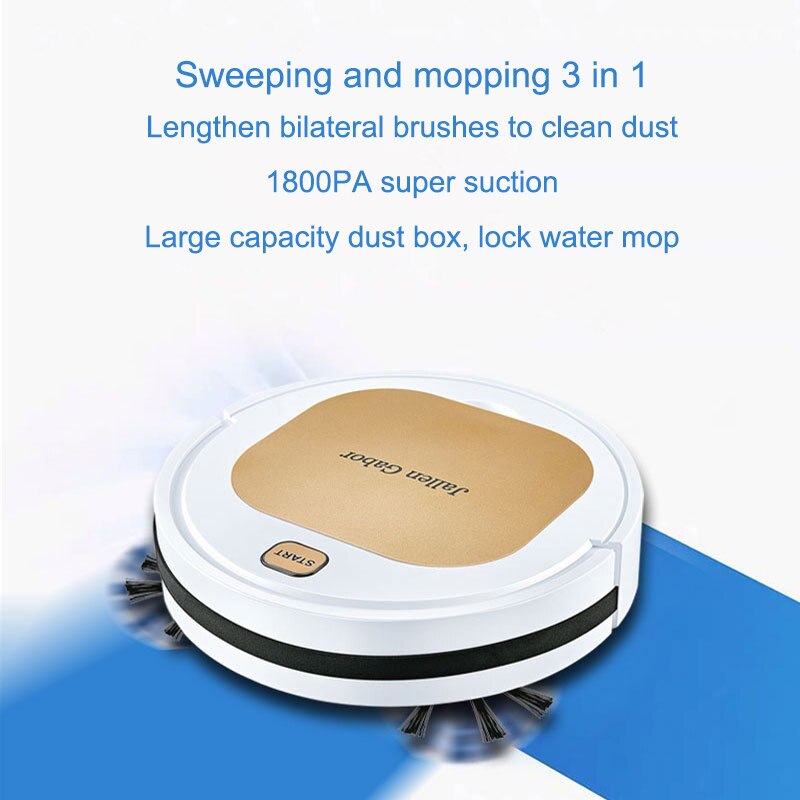 Robot Vacuum Cleaner 3in1 USB Charging Automatic Vacuum Cleaner Poweful Suction pet hair home dry wet Sweeping Mopping Cleaning