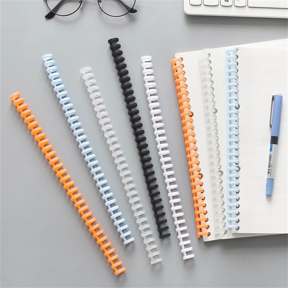 5 Pcs Loose Leaf Notebook Binding Plastic 30 Holes Circles Ring Spiral Coil Scrapbook Clip Punch Office Supply A4 Notebook Clips