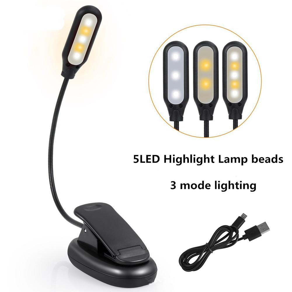 Adeeing USB LED Lamp 0.2W Super Bright Verstelbare 3 Kleuren Veranderen LED Boek Licht Leeslamp