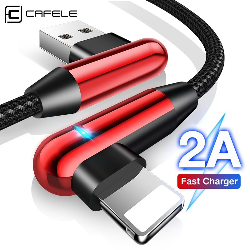 Cafele 120cm led-licht usb-oplaadkabel voor iphone  x 8 7 6s plus 5s, duurzame usb-kabel, gegevenssynchronisatiekabel voor ios 11 10 9