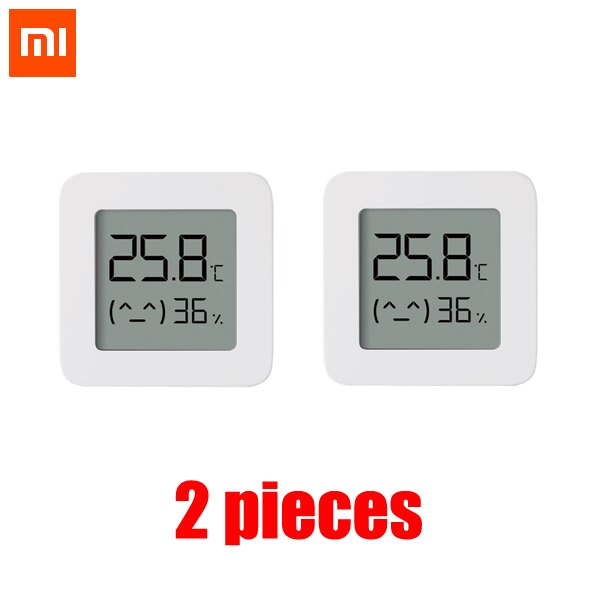 XIAOMI Mijia Bluetooth Thermometer 2 Wireless Smart Home Electric Digital Hygrometer Thermometer Work with Mijia APP Smart Home: 2 pieces