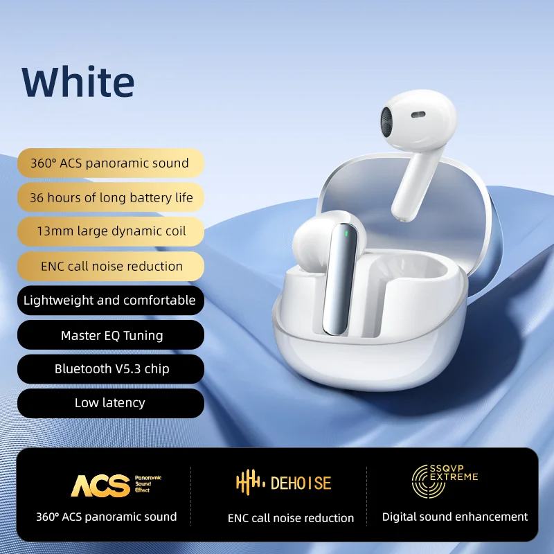 Auricolari wireless Bluetooth 5.4 HiFi Surround Sound Riduzione del rumore in-ear con microfono Cuffie per Samsung Galaxy S24 23 22 Ultra: Rosso